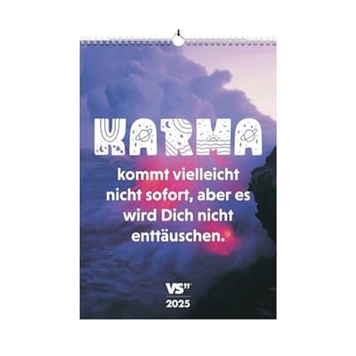 Karma Wandkalender 2025 met Ironic en Grappige Spreuken - Maandelijkse Kalender A3