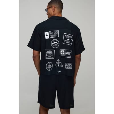 Reiszegel Linnen Blend Regular Fit Korte Broek Set | Black | Size XS