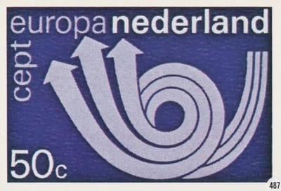 Briefkaart met afbeelding C.E.P.T. Posthoorn postzegel