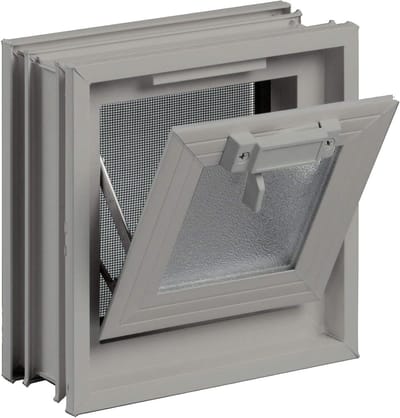 Ventilatieraam - Kiezelgrijs Raam - Ventilatie - Met Vliegenhor - 24x24x8 cm - Kiezelgrijs