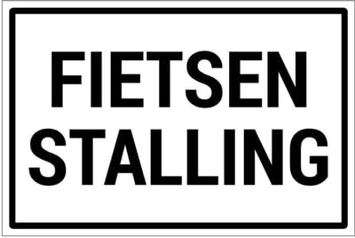 Fietsenstalling sticker | 18 x 12 cm