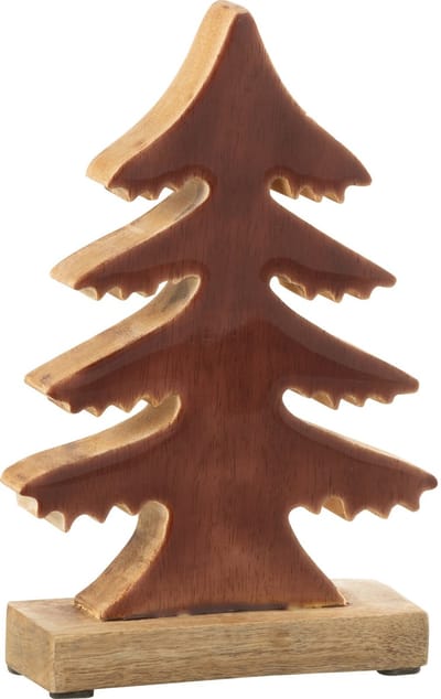 J-Line decoratie Dennenboom Op Voet - hout - bruin/naturel - small