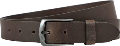 Landley Bruin Leren Riem 3.5 cm - Damesriem / Herenriem - Nerfleer - Bruin - Lengte totaal 100 cm / Riemmaat 85