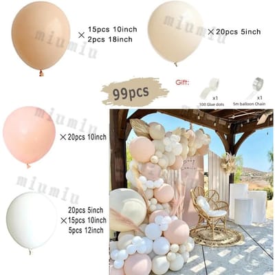 Beige Crème Wit Boho Ballonslinger Boog Kit Zand Wit Verloving Bruiloft Verjaardagsfeest Babyshower Decoratie Ballonnen Set