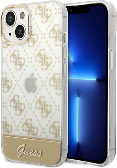 Guess Telefoonhoesje voor Apple iPhone 14 Plus – Goud, TPU Back Cover – Bescherm je Smartphone & Stijlvolle Look