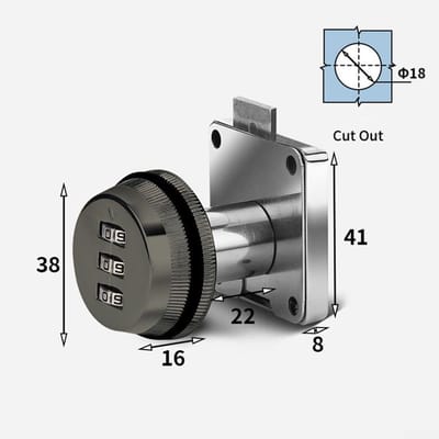 Brievenbus Slot - Cijferslot Code - Brievenbus Beveiligen - Versterkte Slottong - 10x5x5 cm - Grijs