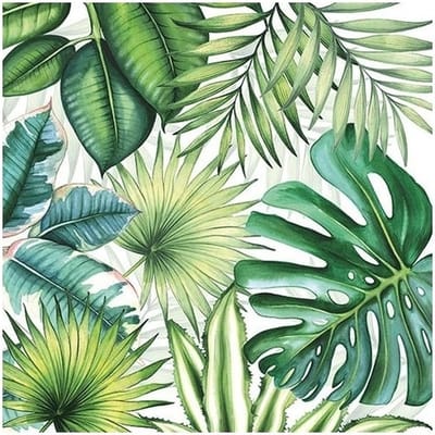 Servetten jungle thema - 40x pcs - 33 x 33 cm - 3-laags papier - tropisch - hawaii - wegwerp servetten - Feestartikelen