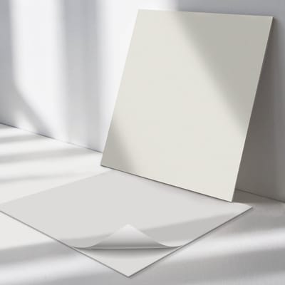 Wallfluent Vinyl Tegels - Pastelbeige Kleur Zelfklevende Vinyltegels - 30 cm x 30 cm - Uniform Vinyl Tegels - Set van 9 - Vierkant PVC Tegels - Patroon Plaktegels - Vloer Tegels PVC - Plaktegels Keuken en Badkamer
