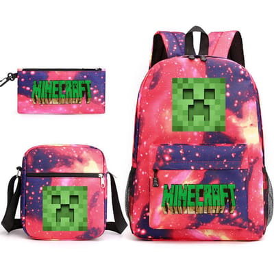 Minecraft Schooltas Game Merchandise Student Grote Capaciteit Print Drie Delige Schooltas Mannen En Vrouwen Three-piece set