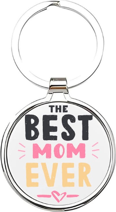 Akyol - The best mom ever Sleutelhanger - mama - Moeders - Moeder sleutelhanger - mama sleutelhanger - Sleutelhanger mam - Familie sleutelhanger - moederdag cadeautje - Mama cadeau - mom - stiefmoeder - schoonmoeder - mothersday - 4 x 7,5 CM