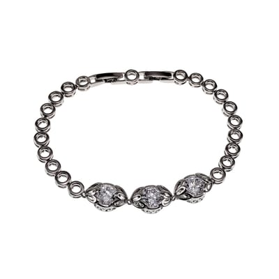 17-19cm Armband Dames - Rhodium - Luxe Armband met Zirkonia's - Tennisarmband