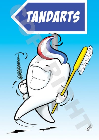 Afspraakkaart Tandarts - Cartoon 'Wandelende kies' - 50 stuks