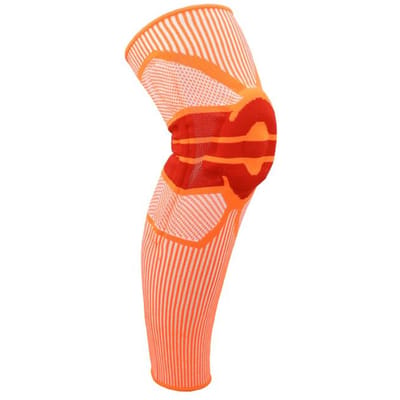 Shiwei-fabrikanten ontdekken grensoverschrijdende verdikking en verlenging van siliconen veerstrips ter ondersteuning van kniebeschermers en kuitbescherming Fitness Running. XL oranje