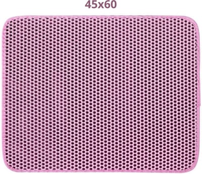 Bovista Kattenbak Mat - Katten Mat - Grit Opvanger - Schoonloopmat Kattenbak - Kattenbak Uitloopmat - Kattenbak Matje - Cat Litter Mat - Anti Slip - Roze - 45x60cm