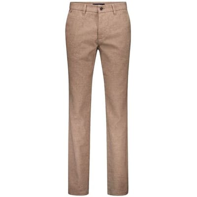 Gardeur Broek Bono Flat-Front Wool Look Soft Feel Easy Care Business Hero Donker Beige / male