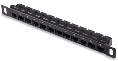 Patchpaneel 12 Poorts - Kabelrek Netwerk - Netwerk Organiseren - Niet Afgeschermd - 26 cm Lengte - Zwart
