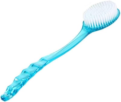 Rugborstel - Bad Borstel met Lange Steel en Scrubber - ABS - Doucheborstel - Huid Massage Douche Borstel - Body Borstel Voor Rug Peeling - Badkamer Accessoires - Geschikt voor badkamer - 36.5cm - Blauw