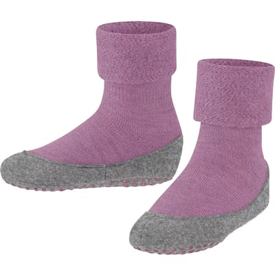 FALKE Cosyshoe Teens Noppen op de zool wol huissokken kinderen roze - maat 37-38