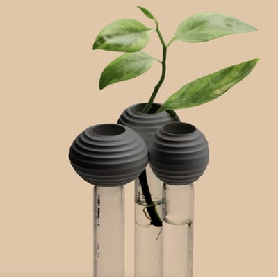 Qualy Mushroom Vase W70xL75xH125mm Grijs