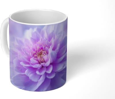 Mok - Koffiemok - Paars - Dahlia - Dromerig - Mokken - 350 ML - Beker - Koffiemokken - Theemok