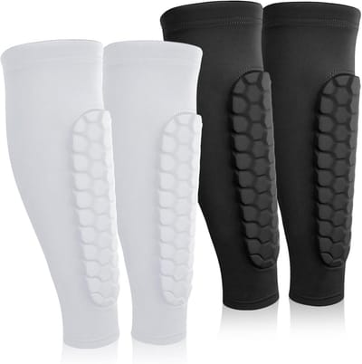 Shin Guards voor Kinderen, 2 Paar, Robuuste en Wasbare Voetbalschenen, Ideaal voor Training en Competitie, Maat S, Zwart en Wit Set