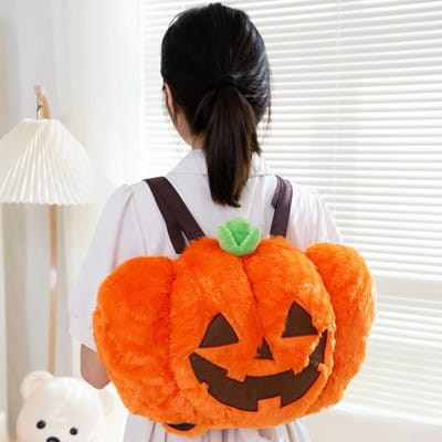 Schattige Pompoen Pluche Rugzak Kawaii Halloween Cadeau Zachte Bonten Tassen Mode Pop voor Kinderen