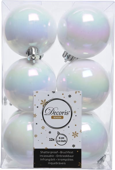 Cosy&Trendy kerstballen - 12 stuks - 6cm - kunststof