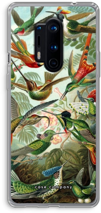 Case Company® - Hoesje geschikt voor OnePlus 8 Pro hoesje - Haeckel Trochilidae - Soft Cover Telefoonhoesje - Bescherming aan alle Kanten en Schermrand