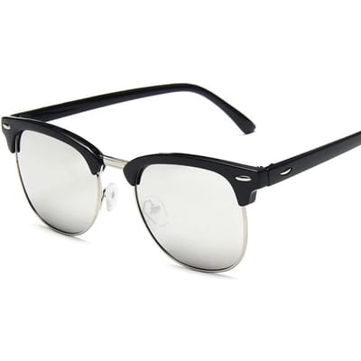 Lunettes de soleil polarisées pour hommes et femmes, demi-cerclées, design, style classique, protection UV400 As Picture black