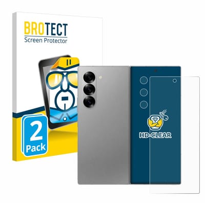 BROTECT - Screenprotector voor Samsung Galaxy Z Fold 6 5G (Voor+Camera) - Folie Beschermfolie transparant 2 Stuks