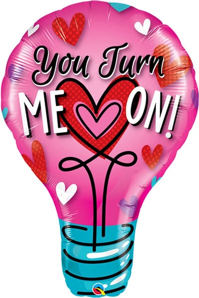 Folieballon Liefde 'You Turn Me On!' Roze - 102 cm