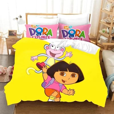 3D Print D-Dora Cartoon Ontdekkingsreiziger Beddengoed Set Dekbedovertrek Bedset Dekbedovertrek Kussensloop Dekbed King Queen Size Jongens Volwassene 210x210cm 3pcs