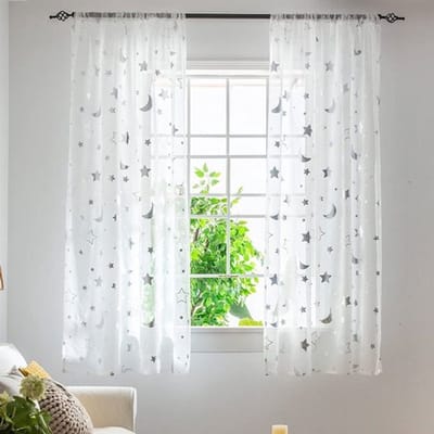 Dailygoody - Semi pure gordijnen - Voile gordijnen - 1 m lang - Maan