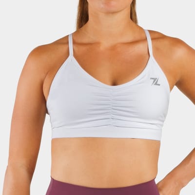 ZEUZ Dames Sport BH – Ruched Design – Fitness & Yoga - Wit - XS