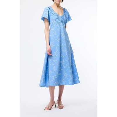 French Connection Daniella Faron Drape V Nk Midi Cornflower Multi Größe: 6 | Midikleider Outlet | Damen