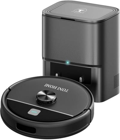 TONIHOMI® R8 - Robotstofzuiger met dweilfunctie - Automatisch legen - Robotstofzuiger met laadstation - LDS Laser navigatie - Met app - Zwart