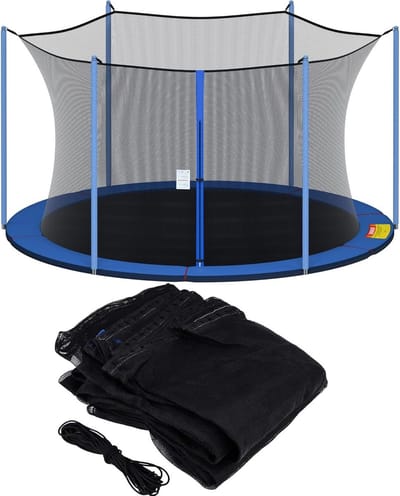 Vervangend Trampoline Net - Veiligheidsnet - Buiten Spelen - UV-bestendig Materiaal - 457 cm Rond - Zwart