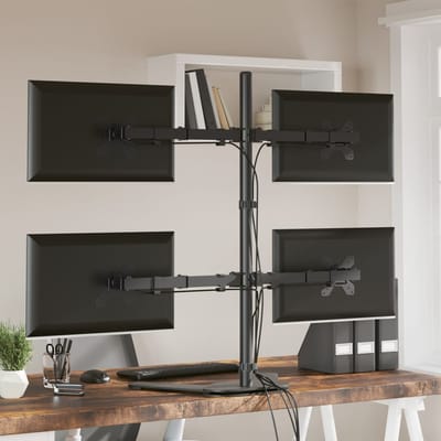 vidaXL - Monitorbeugel - VESA - 75/100 - mm - zwart - staal