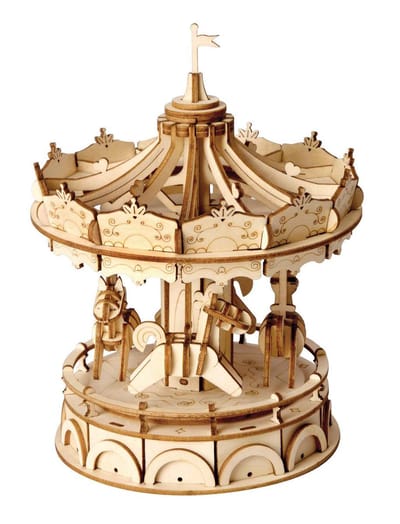 Robotime 3d-puzzel Merry Go Round 17,7 Cm Hout Naturel