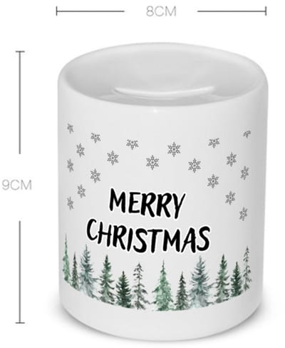 Akyol - kerst merry christmas kerstbomen Spaarpot - Kerstmis - kerst beker - winter - kerst - christmas - kerst cadeau - 350 ML inhoud