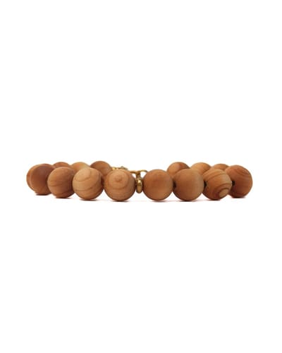 Ava & Imber | Ligna Armband Classic Thuja | Beige Houten Kralenarmband voor Dames | Armband in Cadeaudoosje met Sluiting