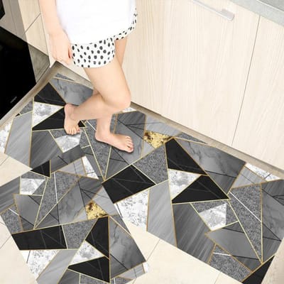 Tapis de sol de cuisine antidérapant, paillasson d'entrée de maison, couloir, chambre à coucher, décoration de salon, balcon, salle de bains, longs tapis 40cmx60cm 1pc gray