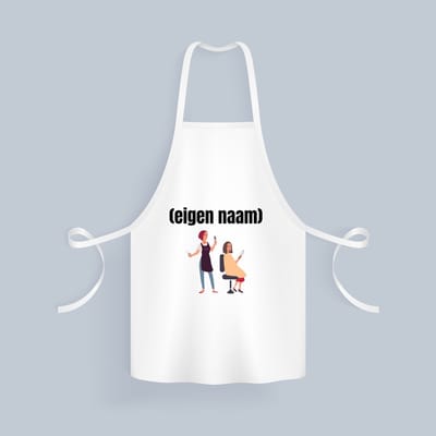 Akyol - kapper vrouw met eigen naam Keukenschort - Kapper - barbers - collega's - verjaardag - afscheidscadeau - geschenk - kado - 82 bij 71 cm