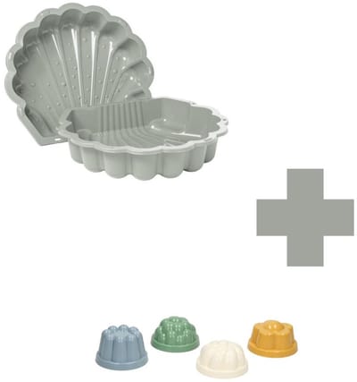 SET Zand- en Water Schelp pastel Zandkleur en zandvormen