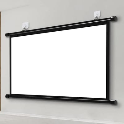 Projectiescherm Handmatig - Beamer Scherm - Films Kijken - Wit Glasvezel - 60 Inch - Wit