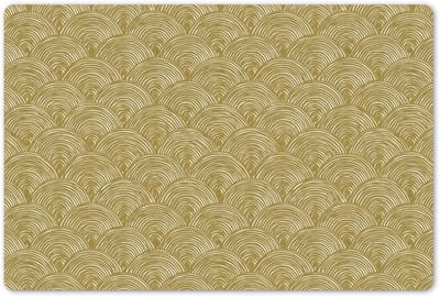 Placemats 45x30 cm - Placemat kunststof - 1 stuk - Waaier - Geometrisch - Groen - Borden onderleggers - Decoratie voor op tafel - Keuken tafeldecoratie accessoires - Vinyl onderlegger - Tafelversiering