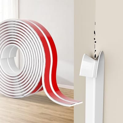 Hoekbescherming Muur, Flexibele TPE Plint, L-Vormige Hoekstrip Voor Muren, Deuren, Keuken, Ramen, Ideaal Voor Doe-Het-Zelf Renovaties (Wit, 4 cm x 8 m)