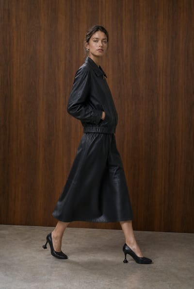 Elle eco leather skirt | Black - Black / S