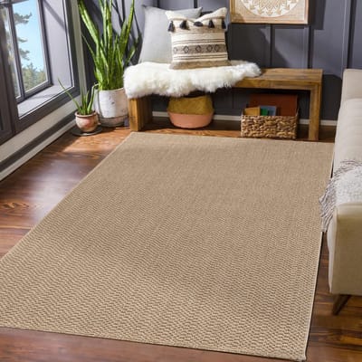 Tapijt Tuin Weerbestendig Woonkamer Boho Natuurlijke Kleuren Structuur Jute Look