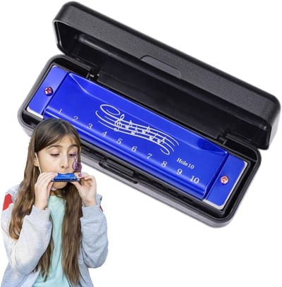 Diatonische Mondharmonica - Muziek Speelgoed - Muziek Leren - Veilig Materiaal - 12 x 47 x 42 cm - Blauw